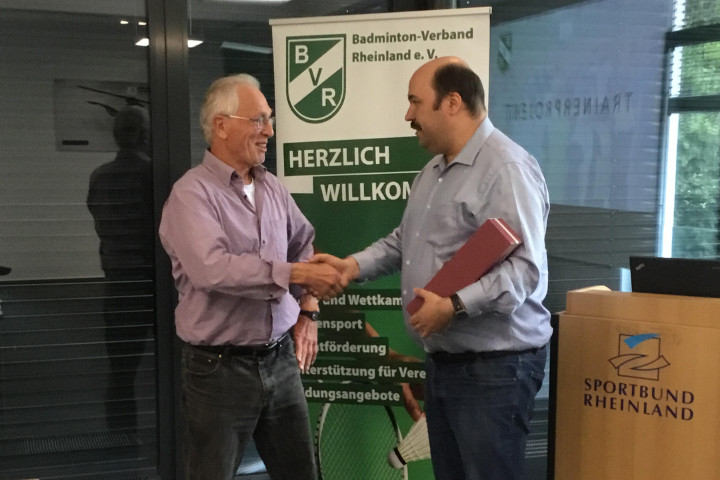 Ehrung für Badminton Abteilungsleiter Wolfgang Blaut